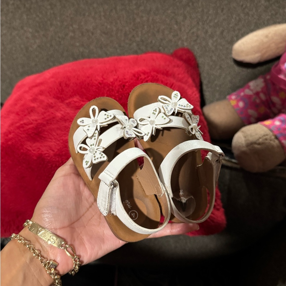 White Butterfly Sandals for Kids